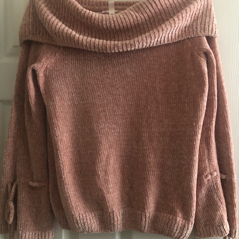 Off the shoulder Lauren Conrad Pink Sweater